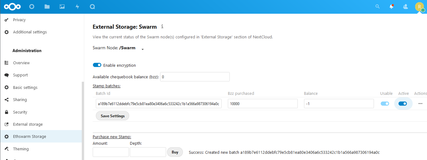 Setup Swarm External Storage