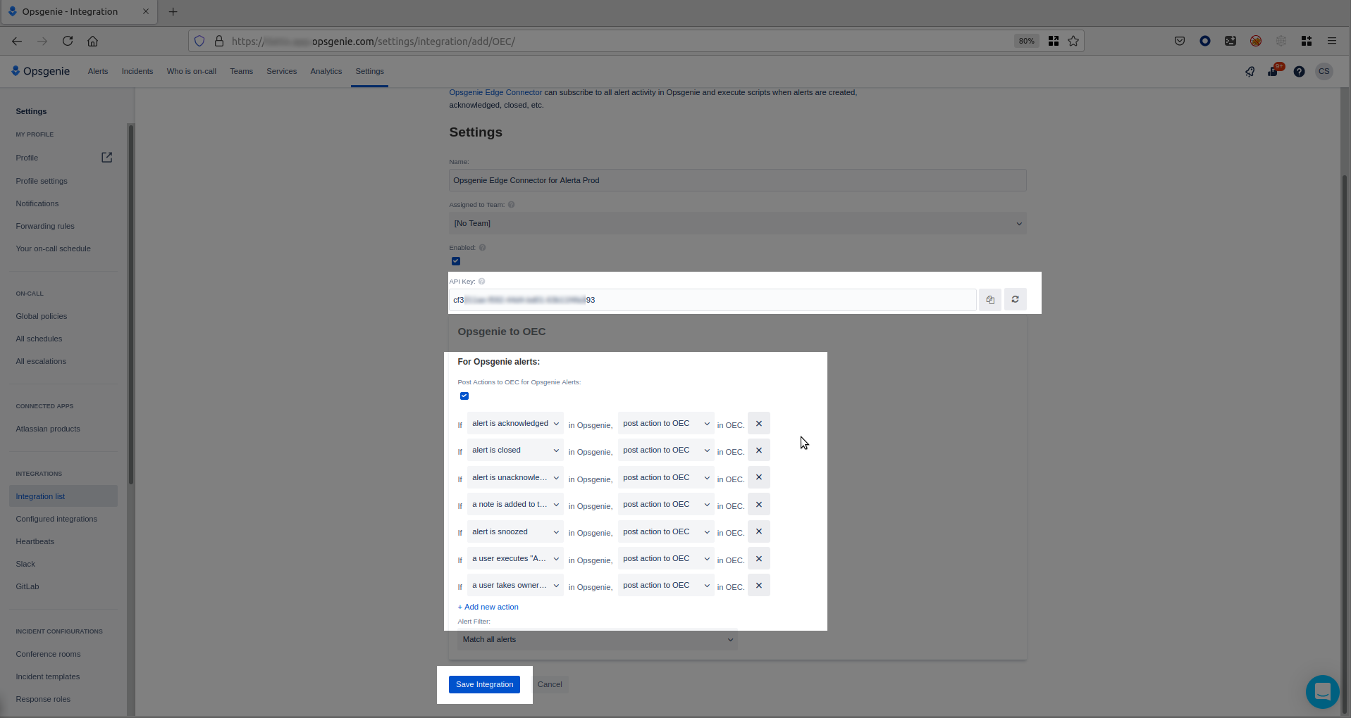 Configuring OpsGenie Edge Connector for Alerta